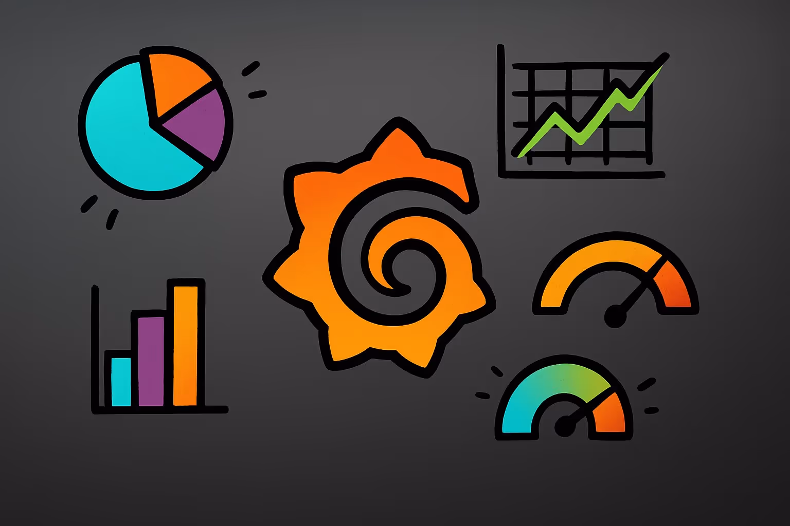 Illustration of monitoring Kubernetes with Grafana